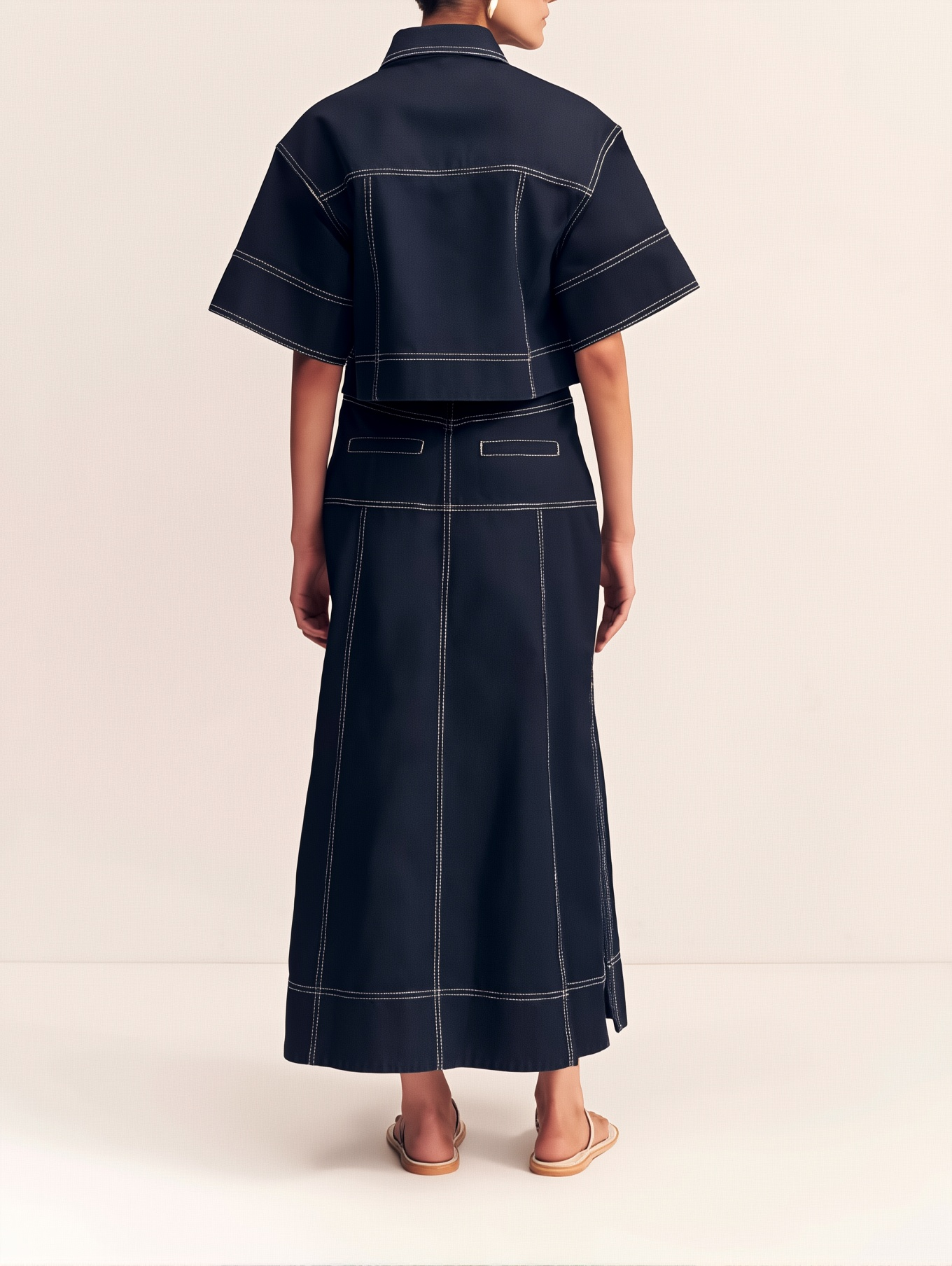 High Waist Denim Maxi Skirt